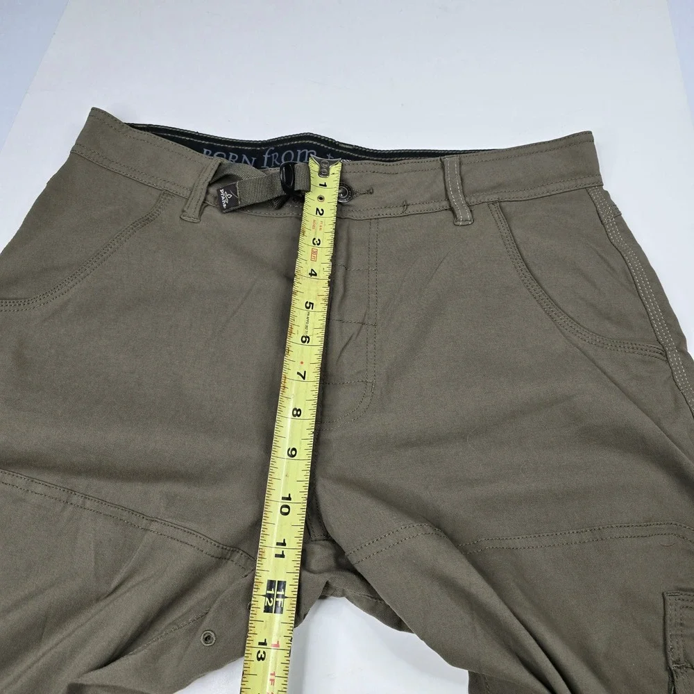 Prana Zion Cargo Shorts Mens 33 Olive Brown Stretch Hiking Climbing 12 Inseam